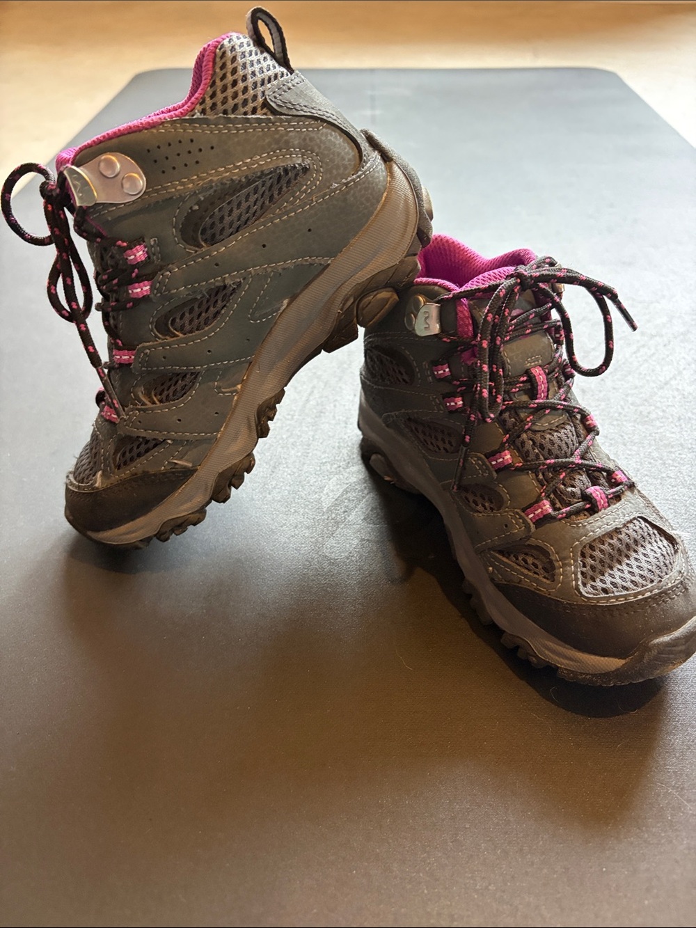 Merrell Kids Gray and Pink Hiking Boots